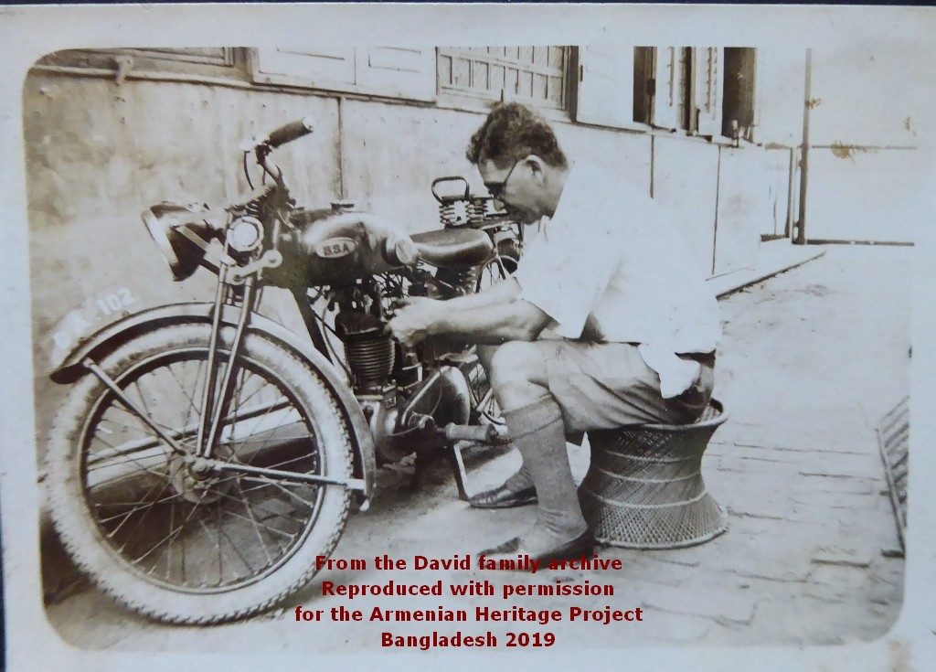 Rarely in front of the lens, Carapiet Chater Apcar captured with his own camera as he fixes his motorcycle